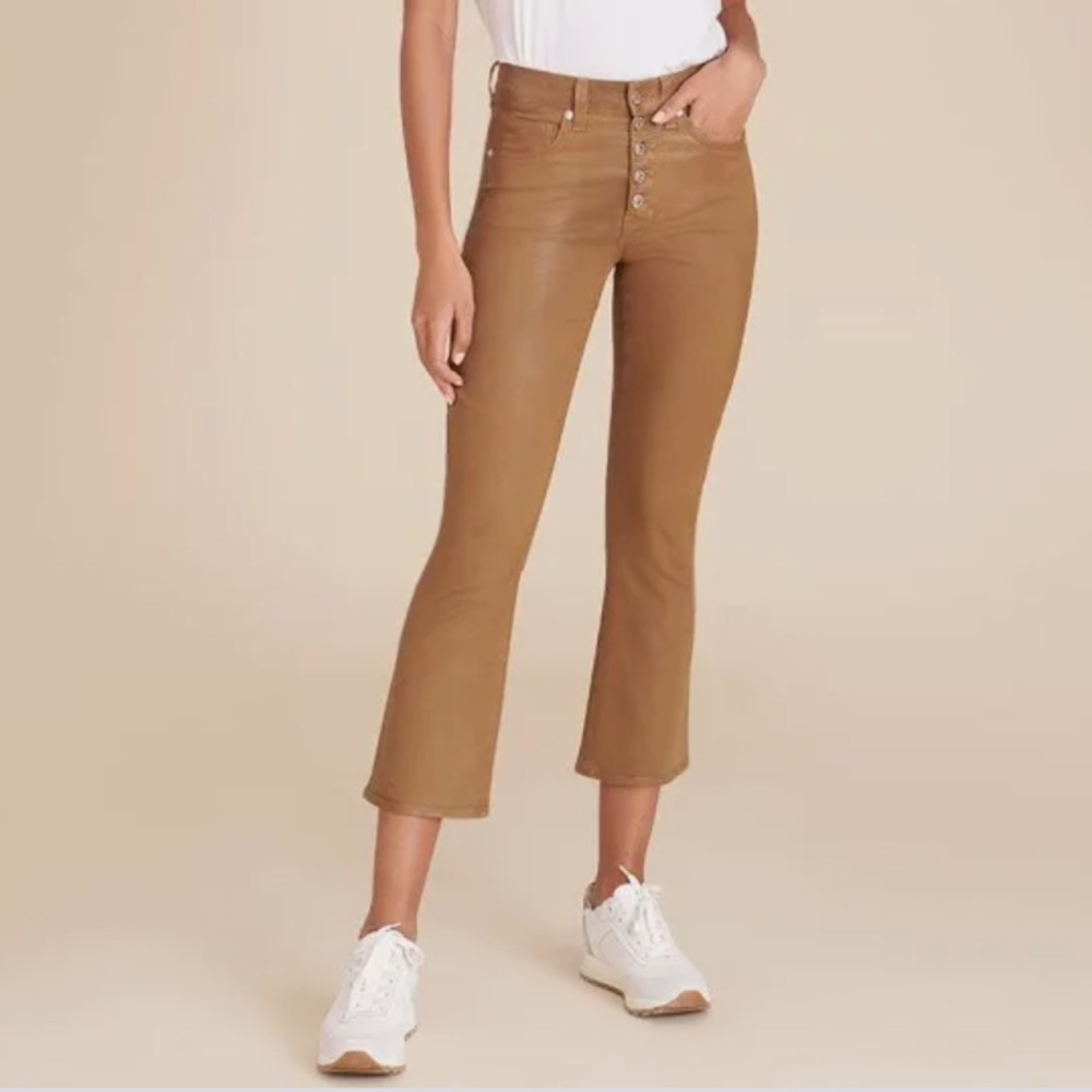 VERONICA BEARD Carolyn Coated Baby Boot Jeans Ocre